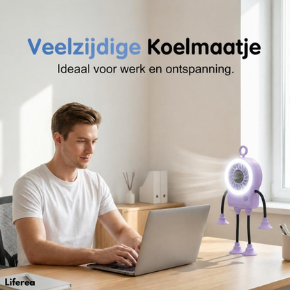 BreezeBot™ | Flexibele robot ventilator met LED-verlichting