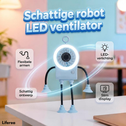 BreezeBot™ | Flexibele robot ventilator met LED-verlichting