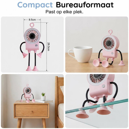 BreezeBot™ | Flexibele robot ventilator met LED-verlichting