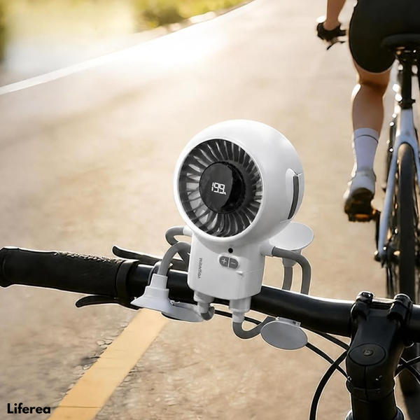 BreezeBot™  Flexibele USB-C bureauventilator met LED-verlichting