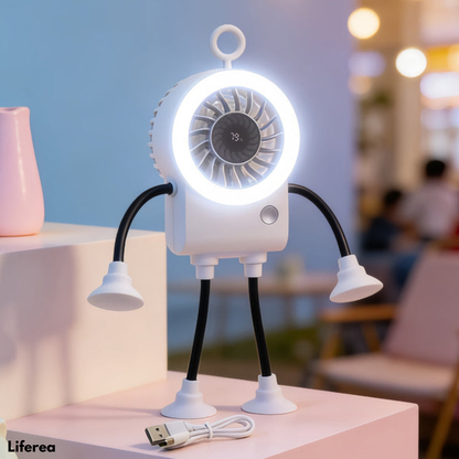 BreezeBot™ | Flexibele robot ventilator met LED-verlichting
