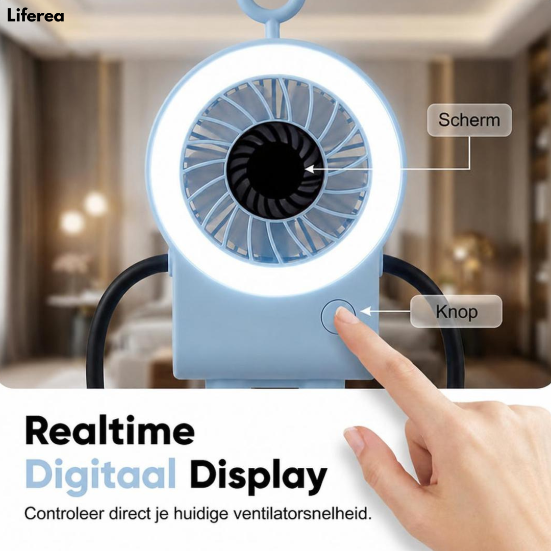 BreezeBot™ | Flexibele robot ventilator met LED-verlichting