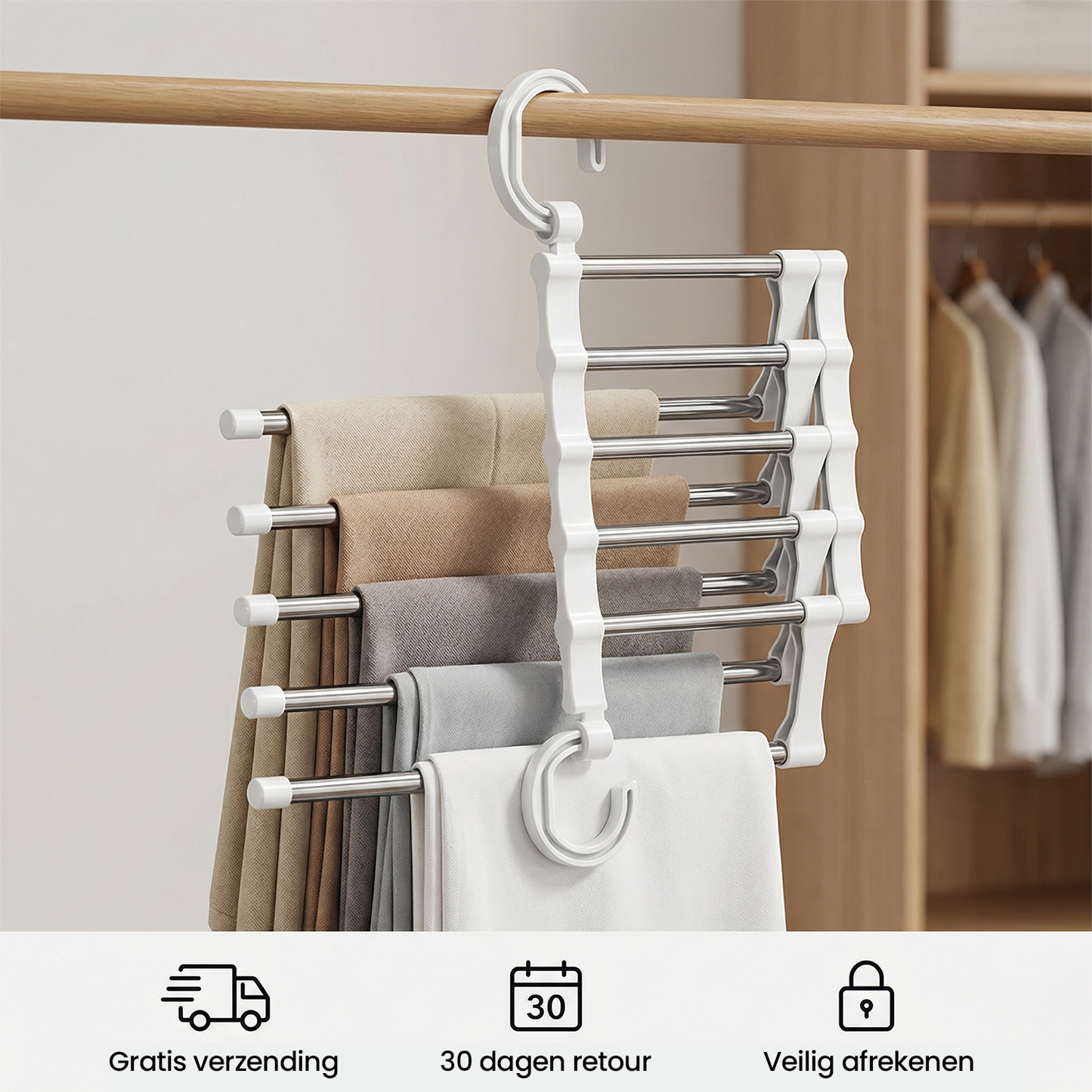 5-in-1 Multifunctionele kledinghanger