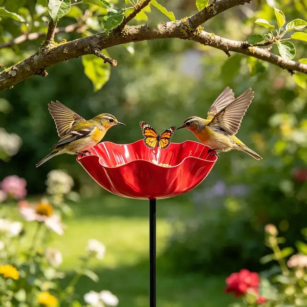 Prachtige Poppy Vogelbad Decor