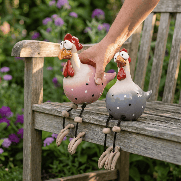 Vrolijke Kippenbeeldjes voor Tuin